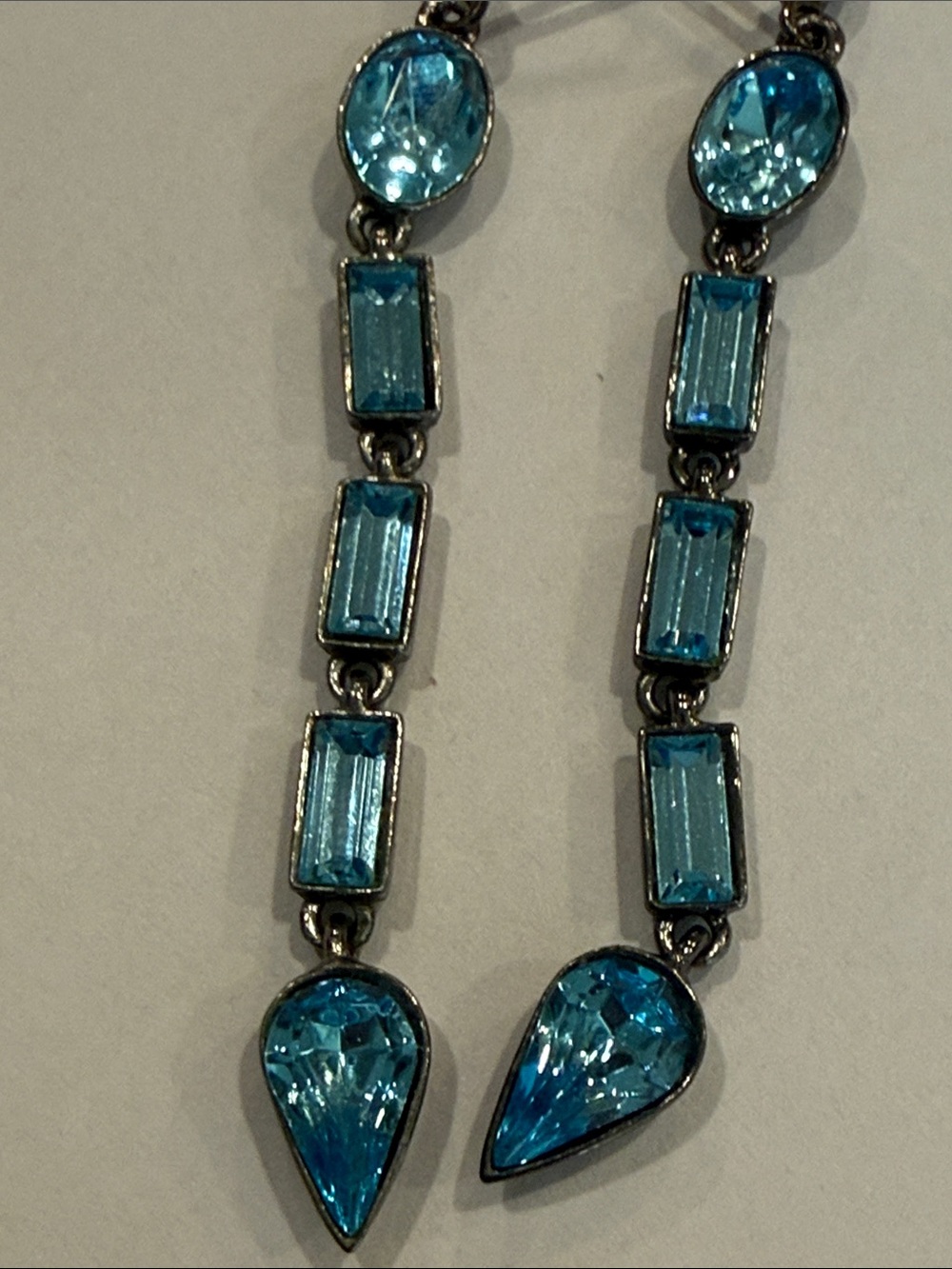 Givenchy Blue Crystal Drop Earrings - Picture 8 of 11